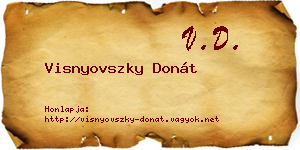 Visnyovszky Donát névjegykártya